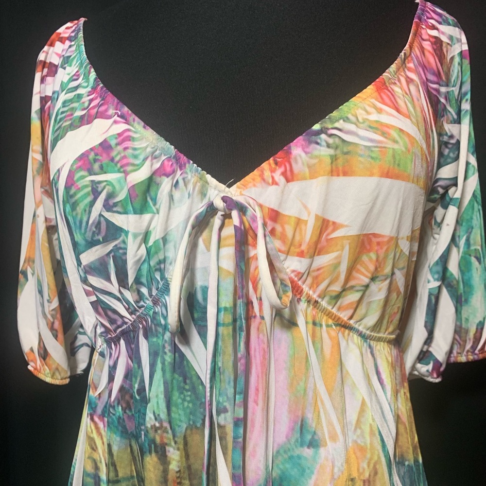 Colorful Babydoll Tunic Top